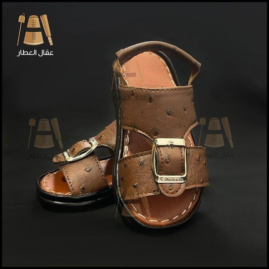 Brown formal slippers for kids